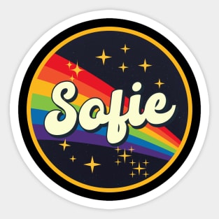 Sofie // Rainbow In Space Vintage Style Sticker